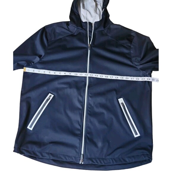 Graham Luxe Windbreaker Men's Large Navy Full Zip Hooded Maverick Golf Outdoors - Picture 7 of 8